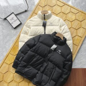 ARCTERYX Embroidered Classic Stand up Collar Basic White Duck Down Jacket