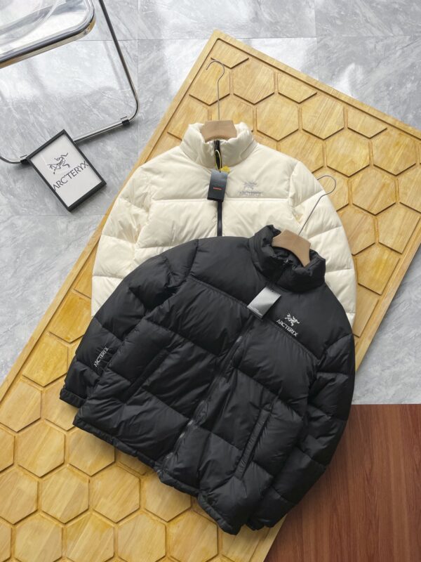 ARCTERYX Embroidered Classic Stand up Collar Basic White Duck Down Jacket